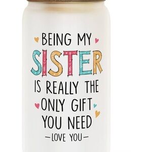 Funny Quote Glass Tumbler w Straw